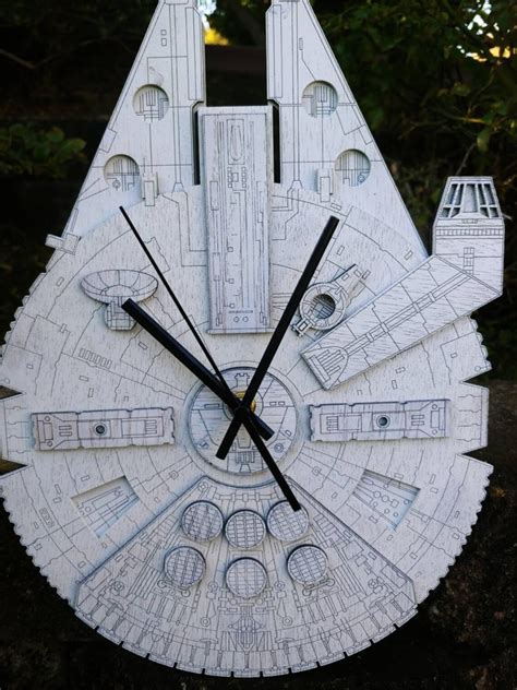 Wooden Engraved D Millennium Falcon Clock Etsy Canada