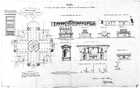 Pianta E Disegni Della Cripta Di Sant Andrea Vercelli Mantua Sant