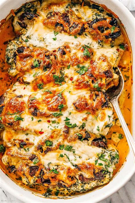 Baked Tuscan Chicken Casserole Akşam Yemeği Tarifleri Yemek Tarifleri Tavuk Göğsü Tarifleri