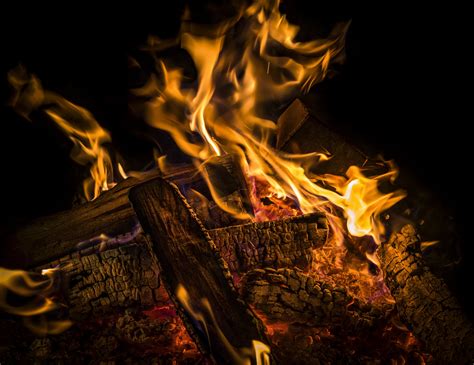 Gray Log Fire Firewood Coals Hd Wallpaper Wallpaper Flare