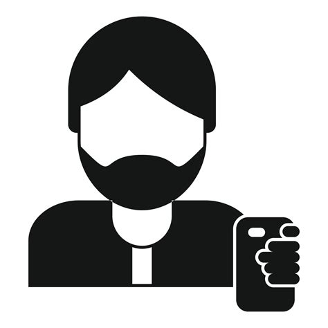 Hipster Man Take Selfie Icon Simple Style 14427663 Vector Art At Vecteezy