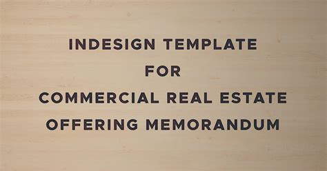 Focusedcre Cre Offering Memorandum Template On Behance