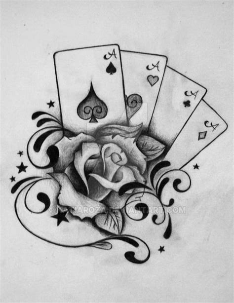 Aces By Katiaroza On Deviantart Card Tattoo Designs Tattoo Lettering