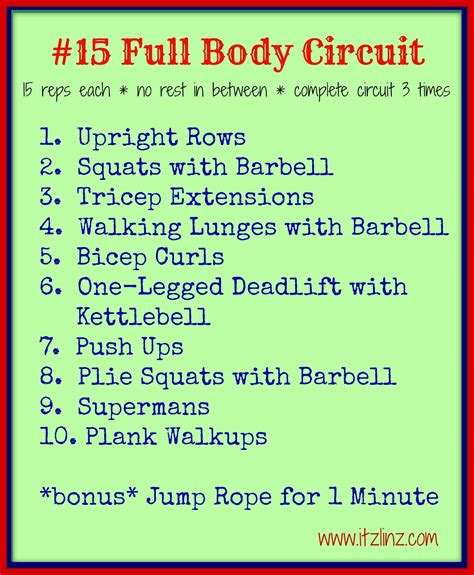 Circuit Training Workout Diagram