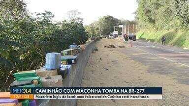 Uma faixa da BR 277 em São Luiz do Purunã está interditada Faixa