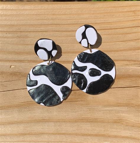 Boucles Doreilles Imprim Es De Vache Etsy France