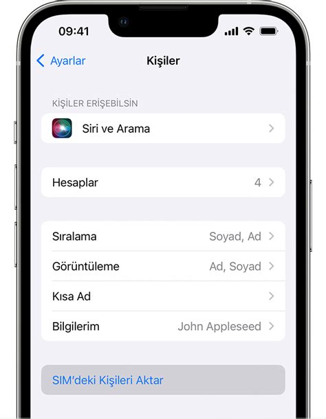 SIM kartınızdaki kişileri iPhone unuza aktarma Apple Destek TR