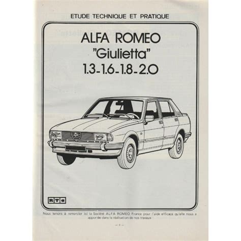 Revue Technique 1983 GIULIETTA 1978 de Alfa Roméo