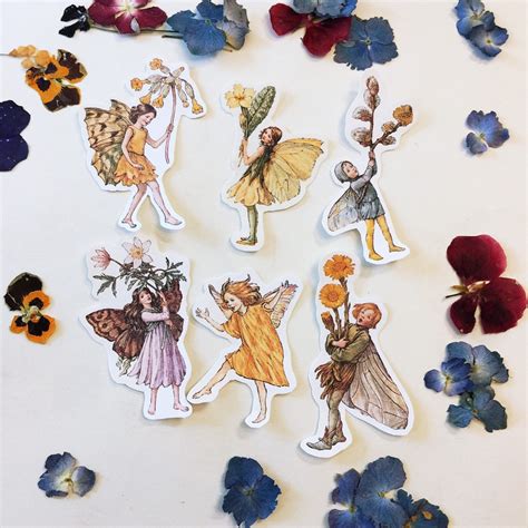 21 Pieces Sticker Set Sticker Pack Fairy Flowers Stickers Etsy