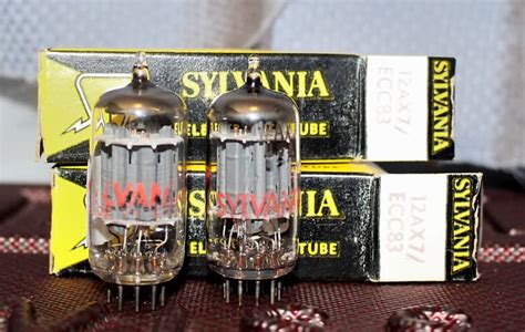 Sylvania Ax E Cc Tight Match Pair Long Plate Halo Getter Reverb