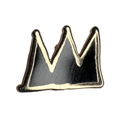 The Basquiat crown pin. Hard enamel pin in gold and... - Depop