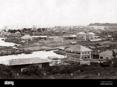The Railway Station Yokohama Japan 1870s Stock Photo Alamy