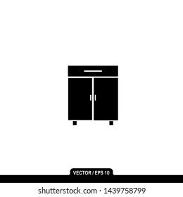 Cupboard Flat Icon Cupboard Vector Icon Stock Vector Royalty Free