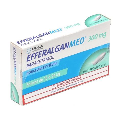 Efferalgan 300 mg suppositoires enfant Douleur et fièvre Paracétamol