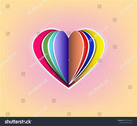 Many Color Love Heart Design Stock Vector Royalty Free 1697265670