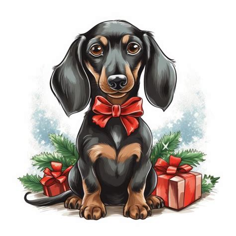 Premium Ai Image Christmas Dachshund