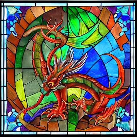 Christmas Stained Glass Dragon By Lolothedabbler On Deviantart