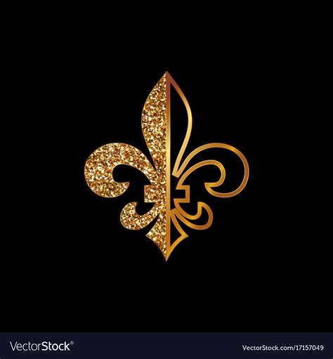 Fleur De Lis Symbols Golden Glittering Royalty Free Vector