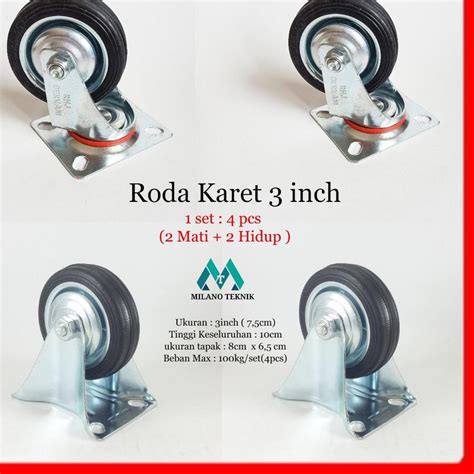 Jual Special Delivery Roda Troli 3 2H 2M Roda Karet Etalase Trolley