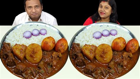 Spicy Chicken Curry Egg Curry Rice Eating Challenge Bengali Food