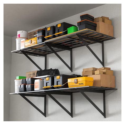 2x6ft Garage Wall Shelving, 2 Pack Heavy Duty Wall Mounted Floating ...