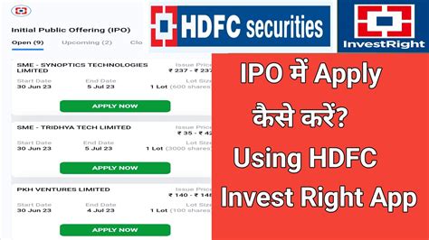 How To Apply IPO Using HDFC Invest Right App HDFCsecuritiesofficial