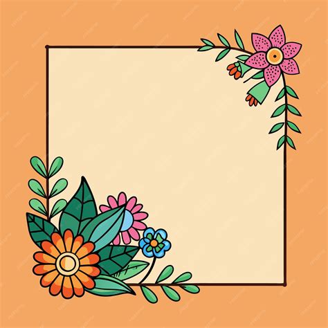 Premium Vector Floral Frame With Flowers And Leaves On A White Background