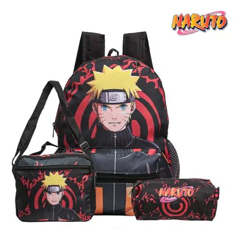 Mochila Escolar Uzumaki Naruto Costas Kit Lancheira Estojo MercadoLibre