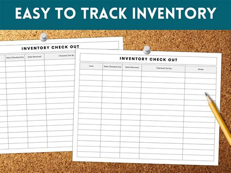 Inventory Check Out Sheet, Inventory Sign Out Sheet, Inventory Tracker ...