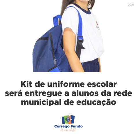 Prefeitura Municipal de Córrego Fundo Kit de uniforme escolar será