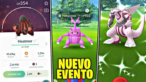 NUEVO EVENTO DE PALKIA SHINY HERACROSS HEATMOR DURANT SHINY MUCHO