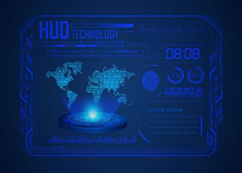 Moderne Hud Technologie Weltkarte Bildschirmhintergrund 13138840 Vektor