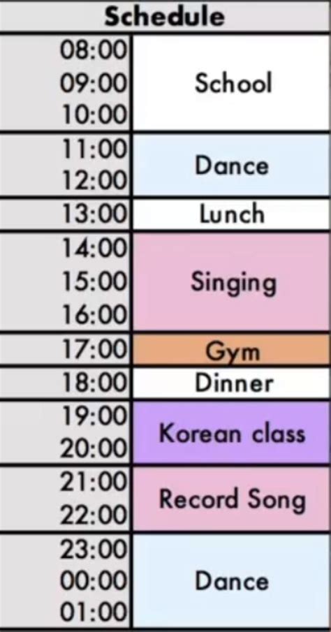 Pin By Honey On Ignore This Trainee Kpop Schedule Kpop Workout