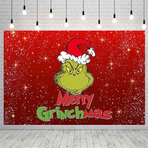 Merry Grinchmas Tel N De Fondo Para Suministros De Fiesta De Navidad