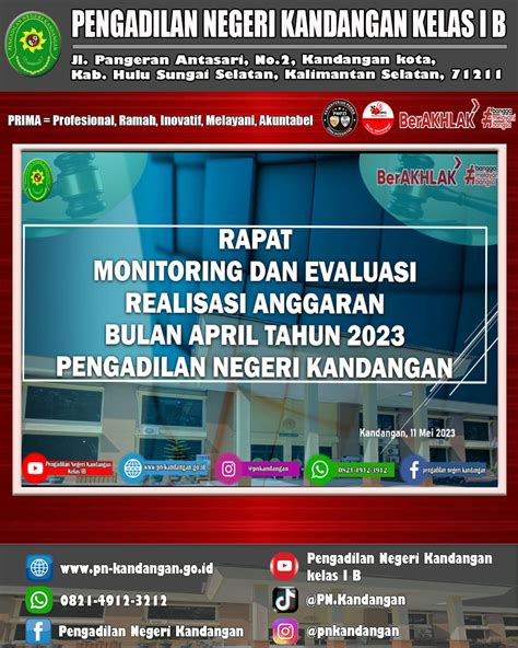 Rapat Monitoring Dan Evaluasi Realisasi Anggaran Bulan April Tahun 2023