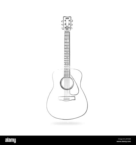 Drawing of an acoustic guitar isolated on a white background Stock Photo - Alamy