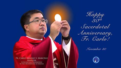 Happy 30th Sacerdotal Anniversary Fr Carlo YouTube