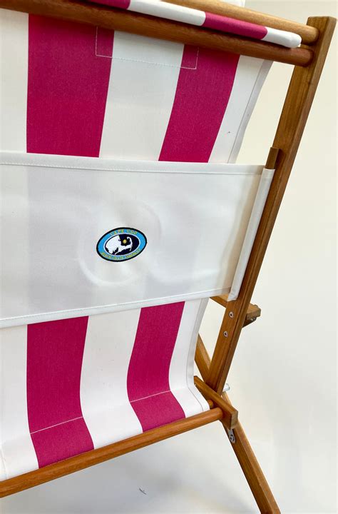 Nauset Recliner Pink Cabana Stripe Cape Cod Beach Chair Company