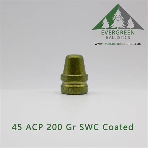 45 Acp 200 Grain Swc Coated Bullets Evergreen Ballistics