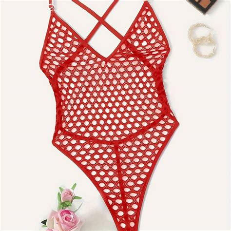 Sexy Bodysuit Rhinestones Fishnet Sexy Lingerie Party Bling Temu