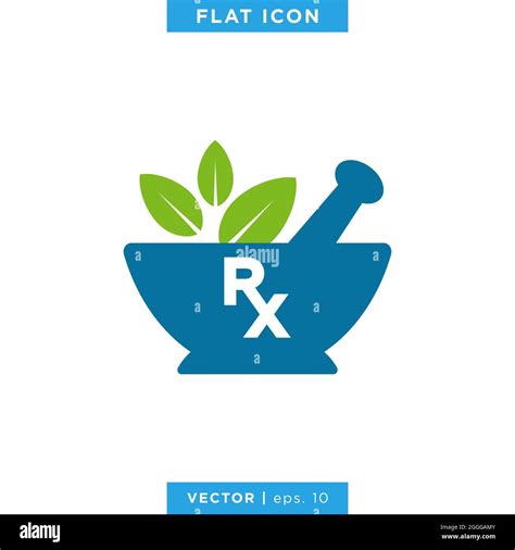 Mortar And Pestle With Rx Symbol Icon Vector Logo Design Template Stock Vector Image And Art Alamy