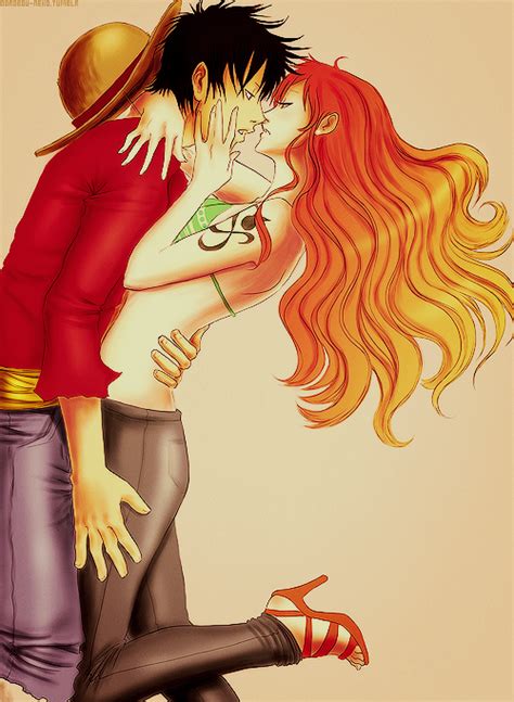 Anime Couple And Kiss Image Luffy X Nami Luffy Anime