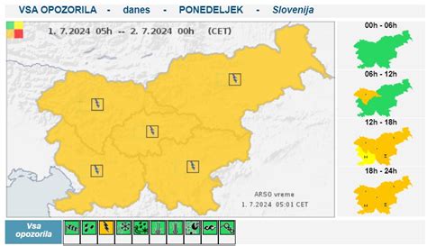 Oranžno opozorilo pred nevihtami tudi za naše kraje Kozjansko info