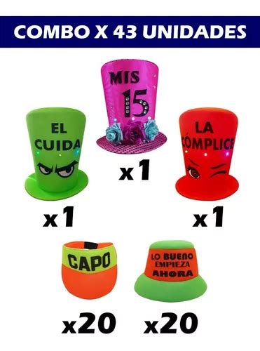 Cotillón Carioca Gorros Para Cotillón 15 Años X 43u