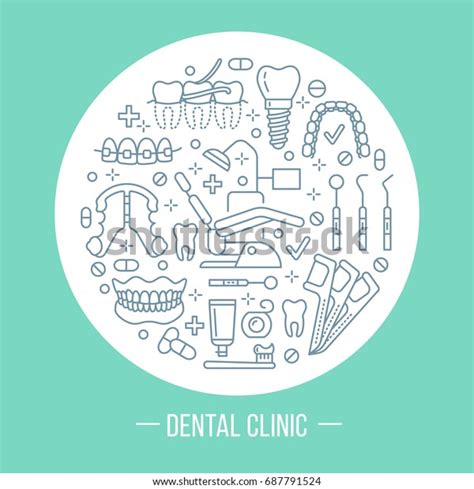 Dentist Orthodontics Medical Banner Vector Line Stock Vector Royalty