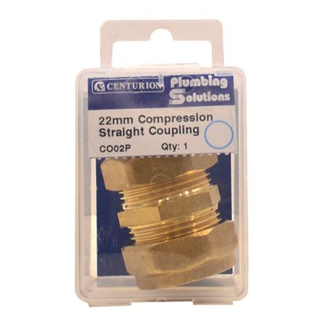 Centurion Brass Compression Straight Coupling 22mm