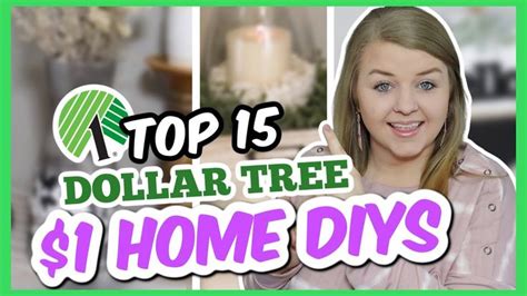 A Woman Holding Up A Dollar Sign With The Words Top Is Dollar Tree 1 Home Diy S