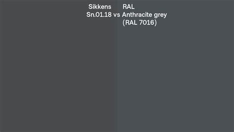 Sikkens Sn0118 Vs Ral Anthracite Grey Ral 7016 Side By Side Comparison