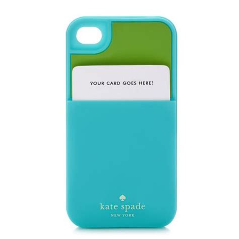 A Phone Case With A Card Holder Attached To The Back Of It In Blue And Green