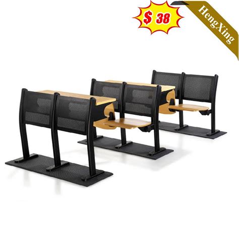 School Furniture Wooden Auditorium Folding Step Chair Lecture Hall Desk